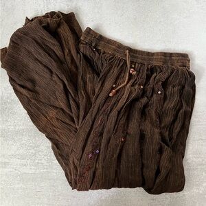 Women's Vintage Emily Stacy Brown Maxi Skirt Sequin Western Boho Size L